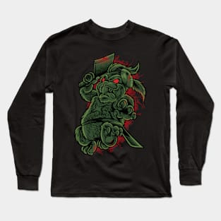 Monster Animals - Horror Axe Bunny Long Sleeve T-Shirt